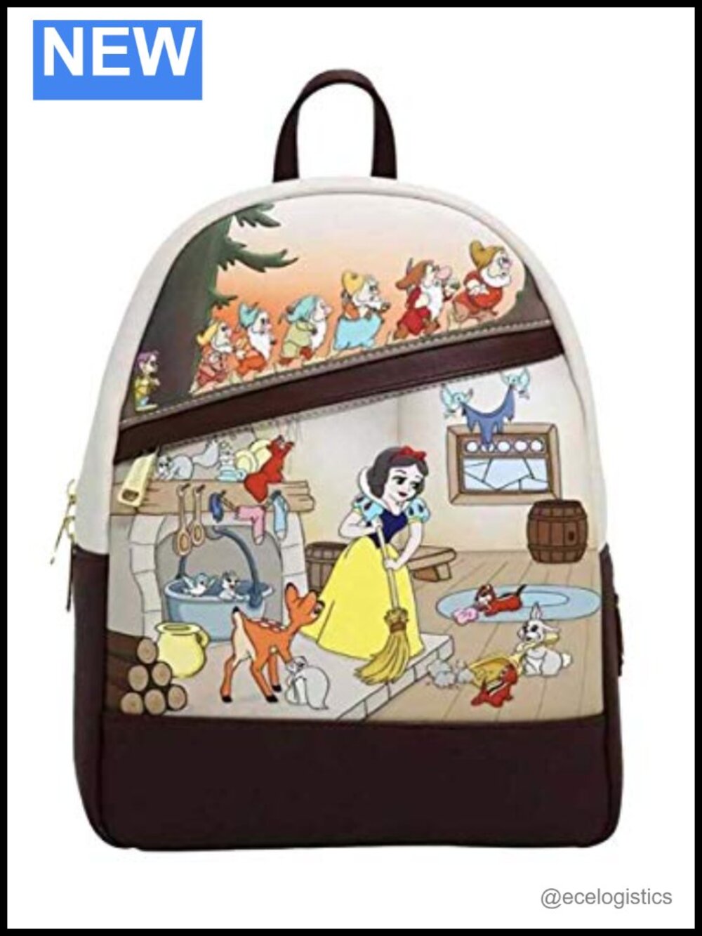 Loungefly Disney Snow White Seven Dwarfs Multi Scene Faux Leather Shoulder Bag